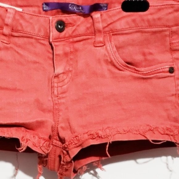 stretchy jeans shorts red orange red/ orange - Picture 3 of 8